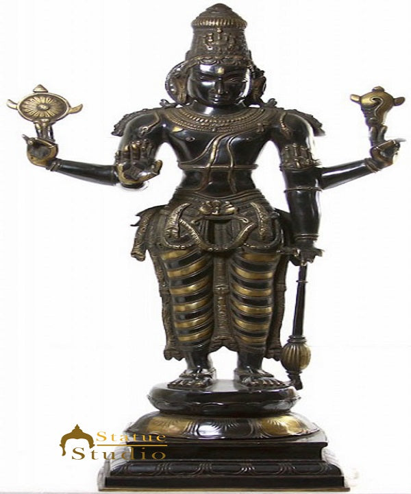 Brass sculpture of Narayan the supreme being with his consort