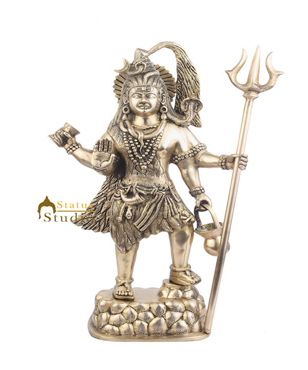 Brass Standing Lord Shiva Idol Home Puja Room Dacor Showpiece