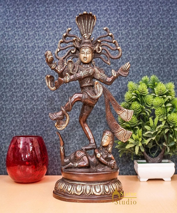 Brass Nataraja Dancing Shiva Statue Idol For Home Office Décor Gifting –  StatueStudio