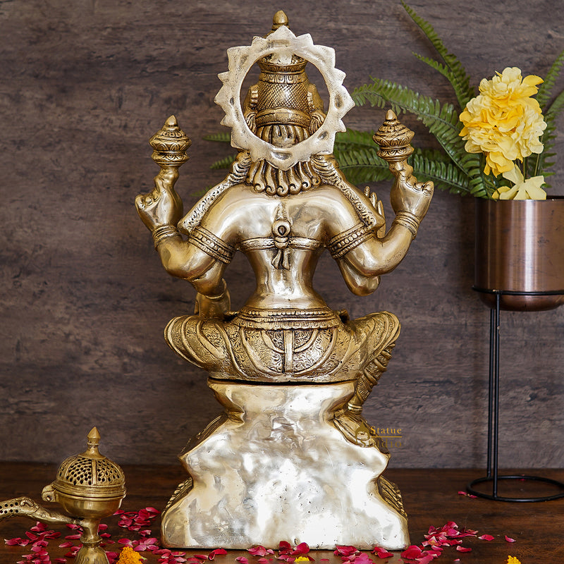 Large Size Indian Brass Hindu Goddess Maa Laxmi Idol For Diwali Gifting 29"