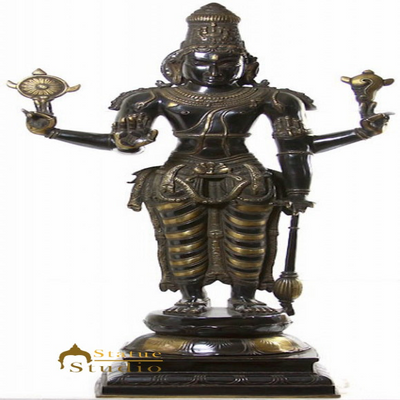 Large Size Black Antique Cosmic Hindu God Lord Shri Vishnu Narayana 38" - 112900