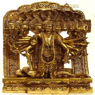 Brass Indian Hindu Lord Vishnu in His Cosmic Magnification 14" - 351800