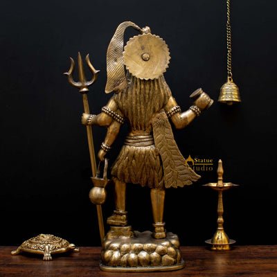 Brass Large Standing Shiv Shankar Bhagwan Murti For Home Decor 2 Feet