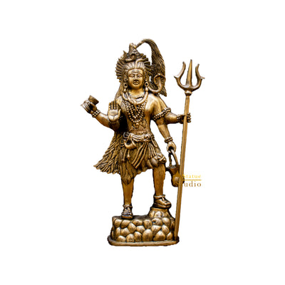 Brass Large Standing Shiv Shankar Bhagwan Murti For Home Decor 2 Feet