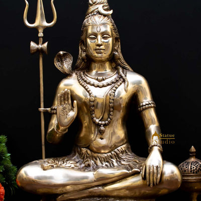 Brass Large Shankar Bhagwan Bhole Nath Idol For Home Mandir Decor 2 Feet