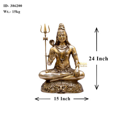 Brass Large Shankar Bhagwan Bhole Nath Idol For Home Mandir Decor 2 Feet