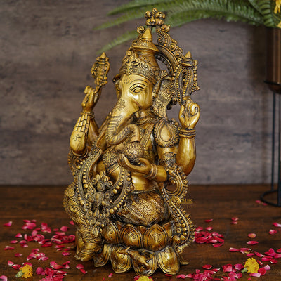 Brass Large Ganesha Idol For Home Temple Decor 2 Feet