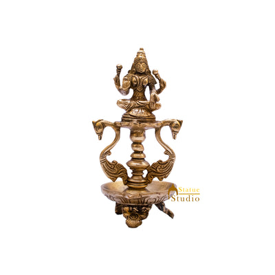 Brass Laxmi Diya For Home Temple Pooja Room Diwali Décor Gift 8"