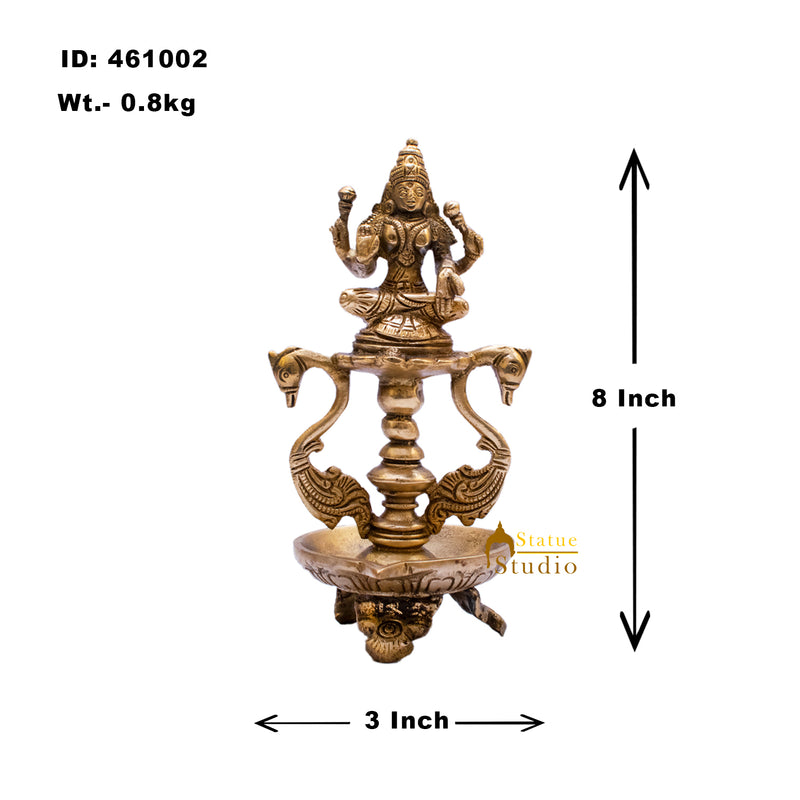 Brass Laxmi Diya For Home Temple Pooja Room Diwali Décor Gift 8"