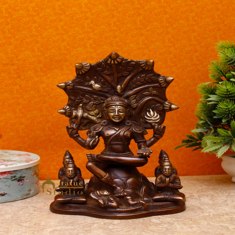 Brass Shiva Idol Dakshinamurthy Antique Finish For Home Pooja Room Decor 8.5"