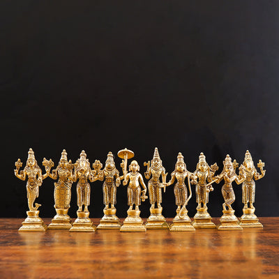 Brass Dashvavtar Vishnu Roopam Super Fine Exclusive Statue Idol For Home Pooja Room Décor - 461011