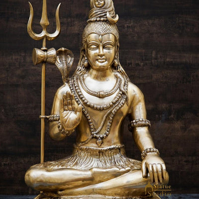 Brass Large Mahadev Lord Shiva Idol Showpiece For Home Office Decor 3 Feet