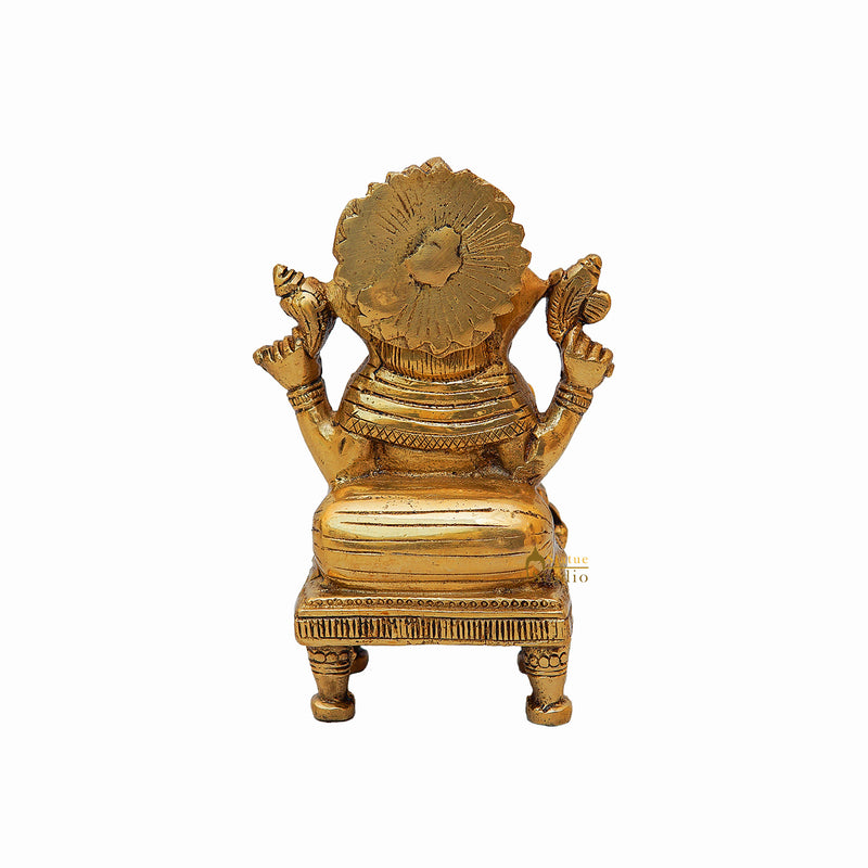 Brass Handicraft Lord Ganesha Statue For Home Decor 6"