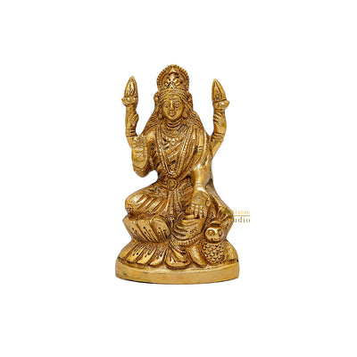 Brass Goddess Lakshmi Statue 6"