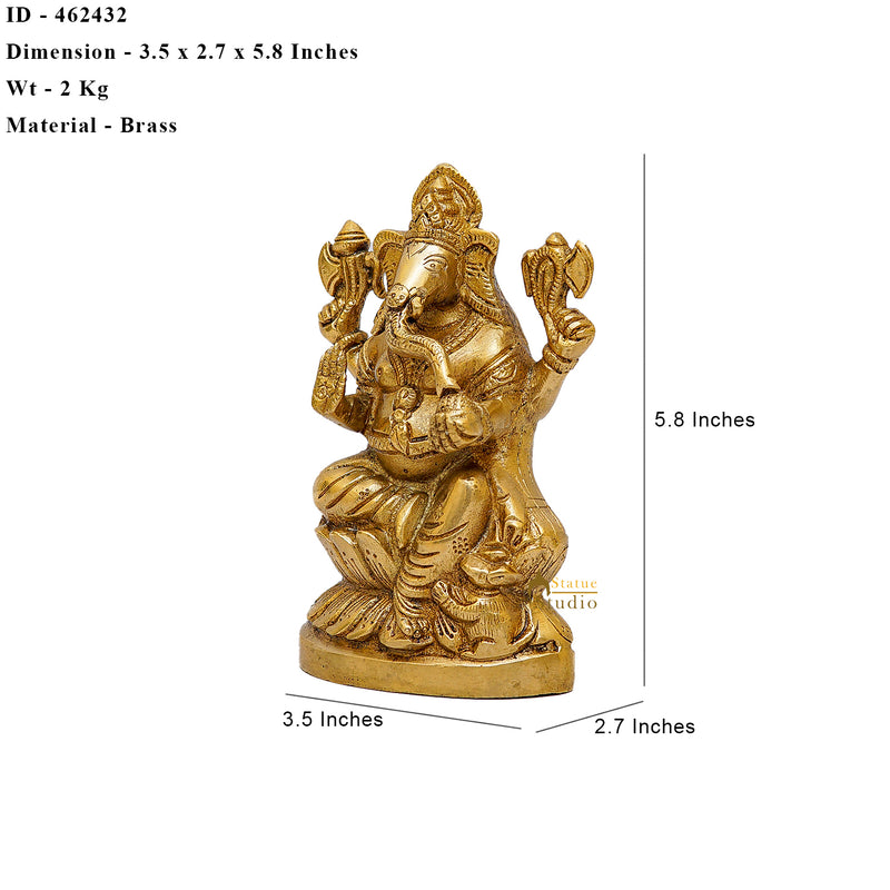 Brass Ganesha Lakshmi Idols For Diwali Decor 6 Inch