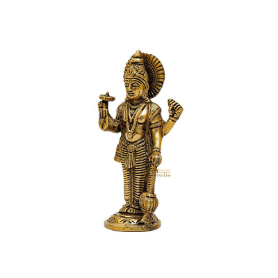 Brass Standing Vishnu Idol 6.5 Inch