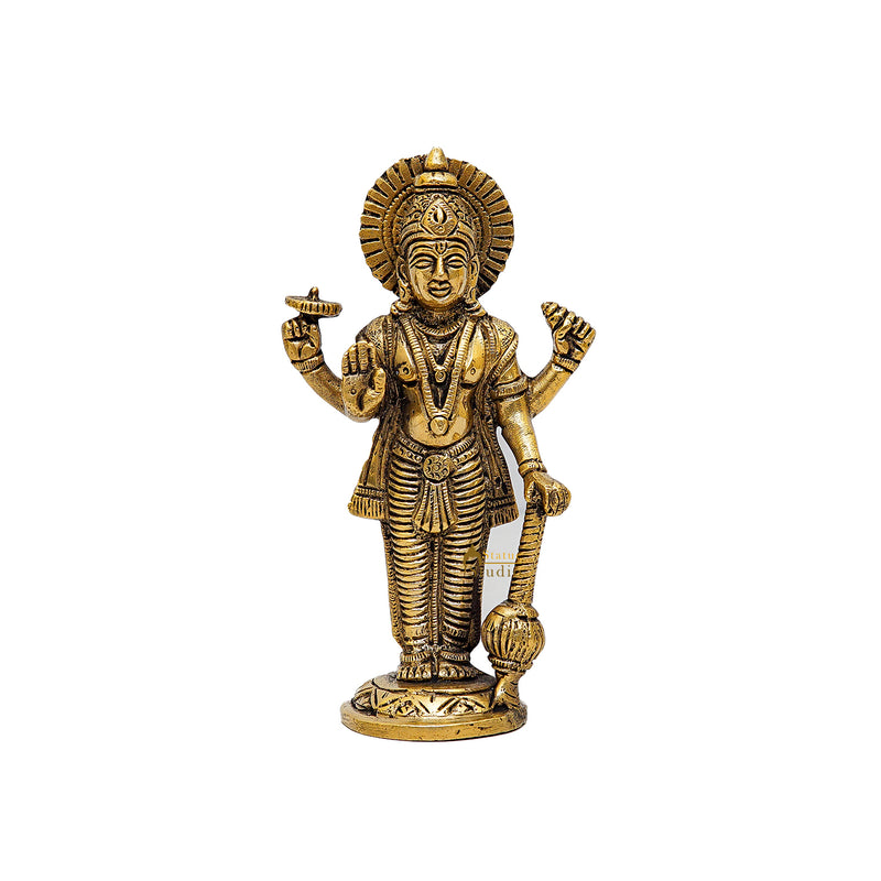 Brass Standing Vishnu Idol 6.5 Inch