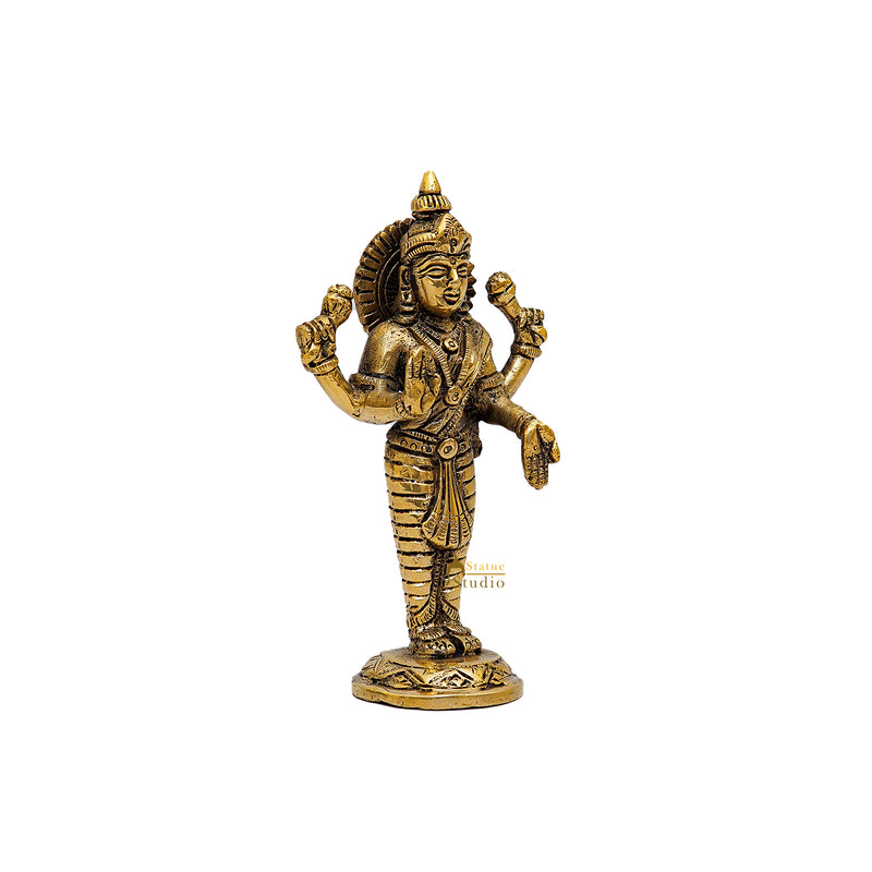 Brass Goddess Lakshmi Statue 6.5 Inch