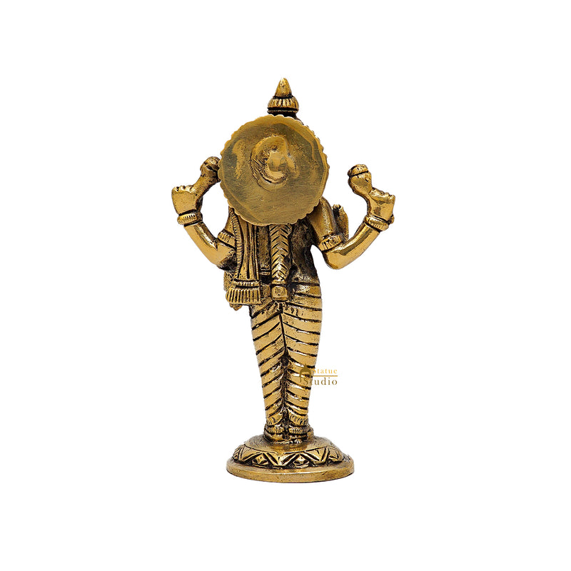 Brass Goddess Lakshmi Statue 6.5 Inch