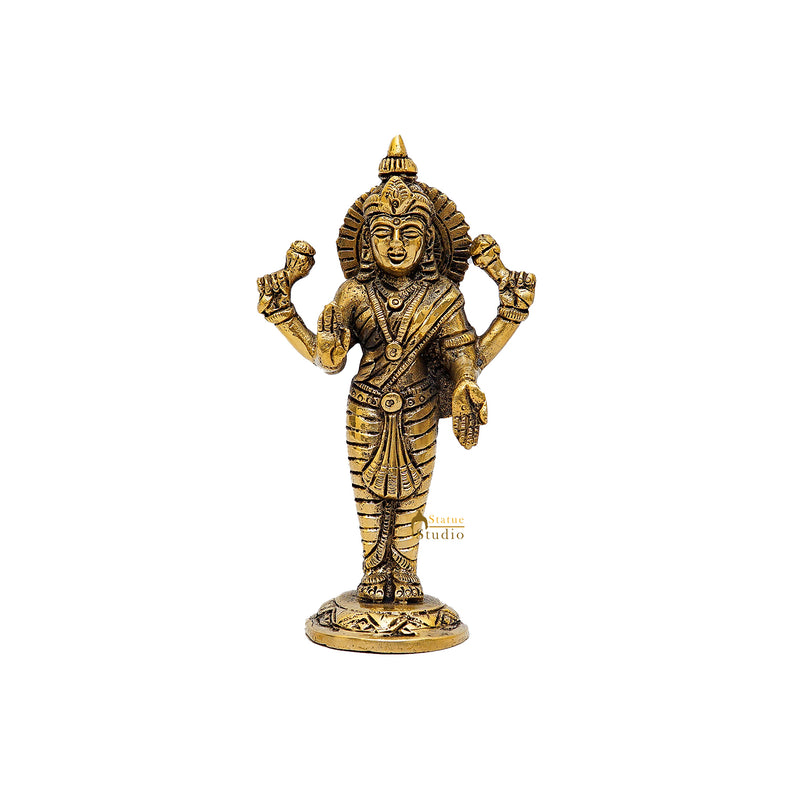 Brass Goddess Lakshmi Statue 6.5 Inch