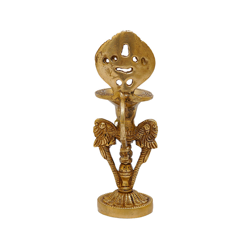 Brass Diya Oil Lamp For Home Temple Religious Decor Showpiece 8 Inch