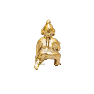 Brass Laddu Gopal Krishna Idol 4 Inch