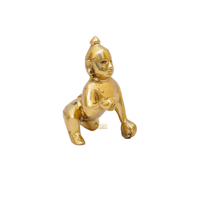 Brass Laddu Gopal Krishna Idol 4 Inch