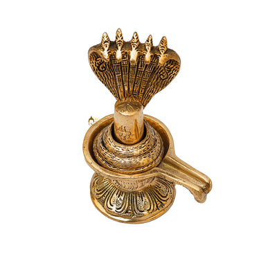 Brass Shiva Lingam With Naag 6.5 Inch