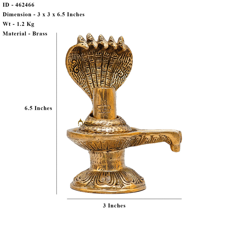 Brass Shiva Lingam With Naag 6.5 Inch