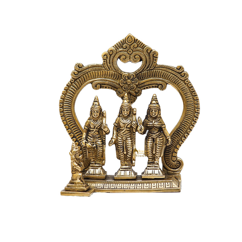 Brass Small Ram Darbar Statue Rama Family Idol 6.5 Inch