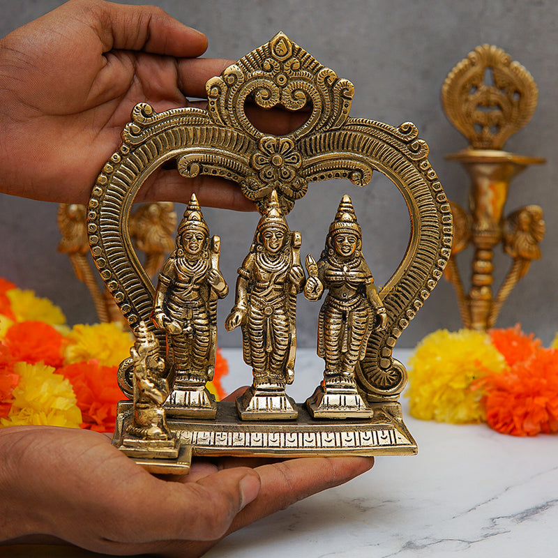 Brass Small Ram Darbar Statue Rama Family Idol 6.5 Inch