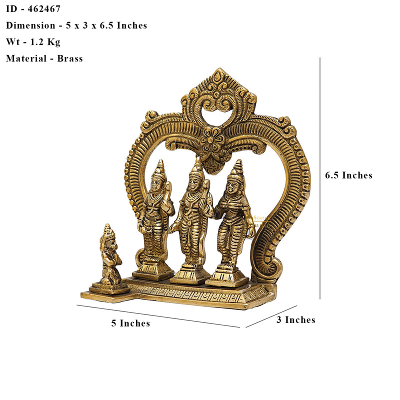 Brass Small Ram Darbar Statue Rama Family Idol 6.5 Inch