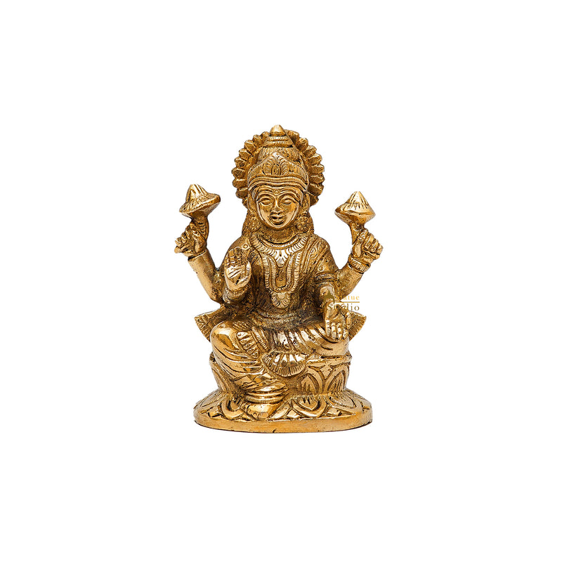 Brass Goddess Lakshmi Statue 5 Inch