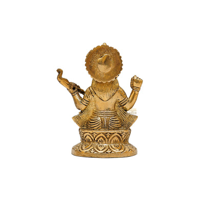 Brass Saraswati Idol For Temple Decor 5 Inch