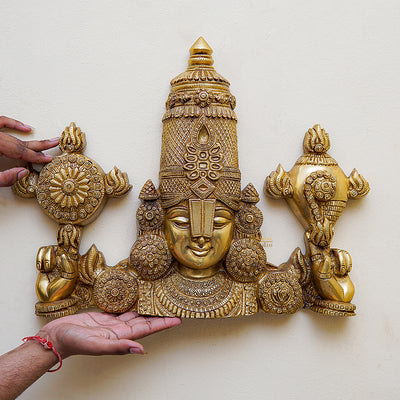 Brass Tirupati Balaji Face Wall Hanging 20 inches