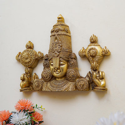 Brass Tirupati Balaji Face Wall Hanging 20 inches