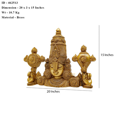 Brass Tirupati Balaji Face Wall Hanging 20 inches