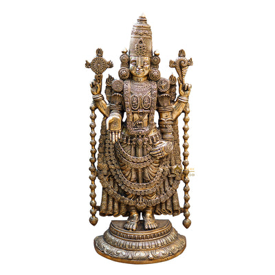 Brass Large Tirupati Balaji Statue Religious Idol 3 Feet For Decor