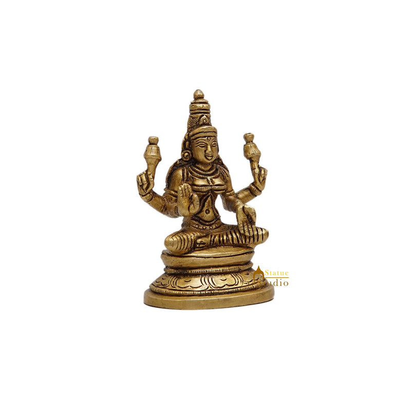 Brass Goddess Lakshmi Idol 3.5 Inch