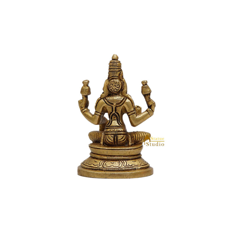 Brass Goddess Lakshmi Idol 3.5 Inch