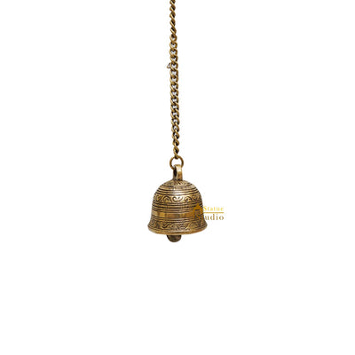 Brass Engraved Hanging Bell 2.5 inch diameter