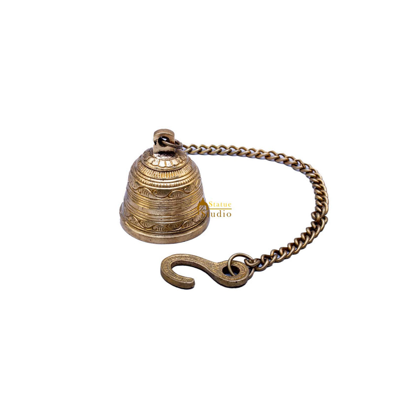 Brass Engraved Hanging Bell 2.5 inch diameter