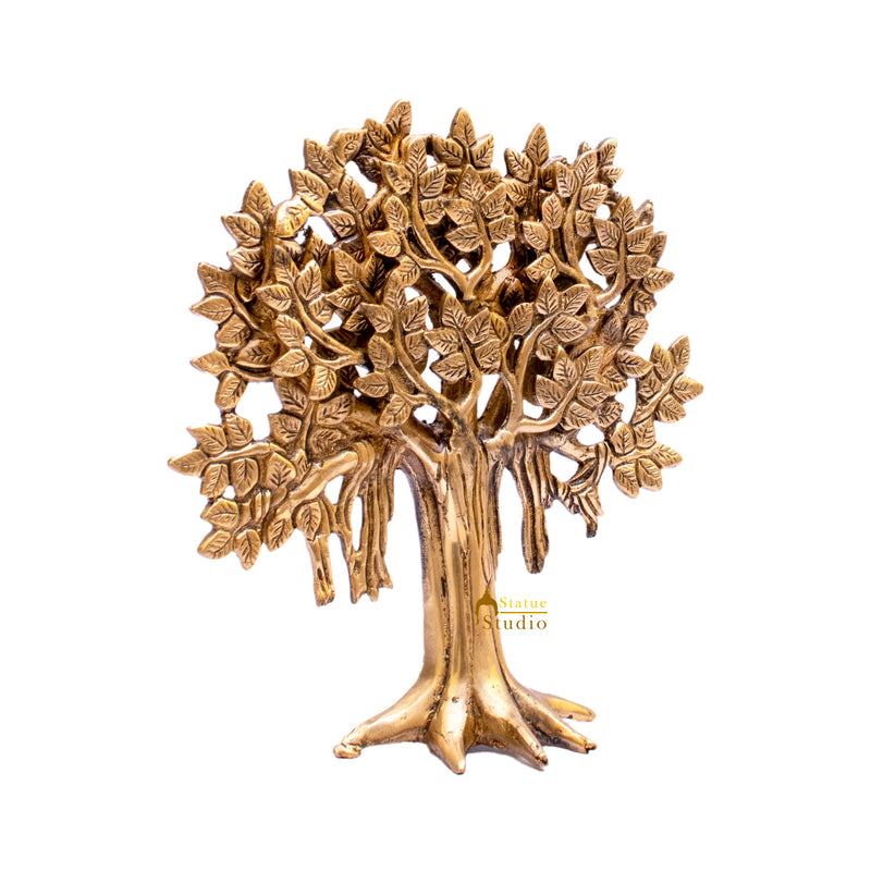 Brass Kalpavriksha Tree Decorative Showpiece For Home Room Table Decor 8"