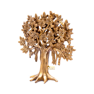 Brass Kalpavriksha Tree Decorative Showpiece For Home Room Table Decor 8"