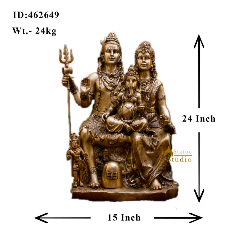 Brass Large Shiva Parivar Idol 2 Feet