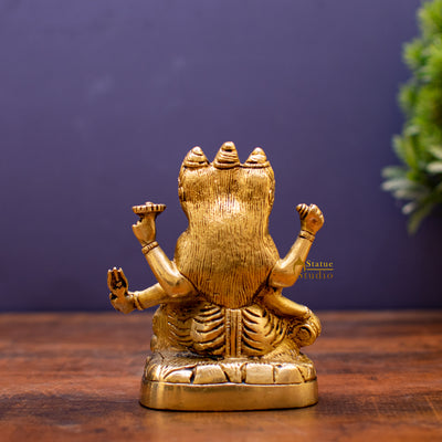 Brass Trinity Of Hindu God Dattatreya Idol Statue 8" For Decor