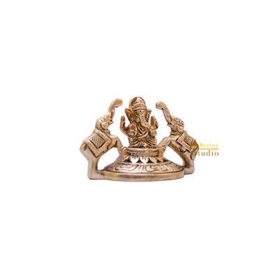 Brass Small Ganesha Lakshmi Statue Ganesh Laxmi Idol For Decor Showpiece 2"