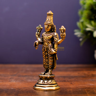 Brass Small Tirupati Balaji Statue 6 inch