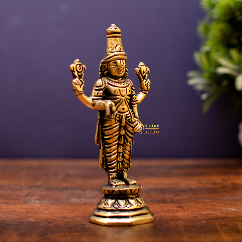 Brass Small Tirupati Balaji Statue 6 inch