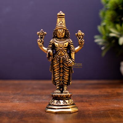 Brass Small Tirupati Balaji Statue 6 inch